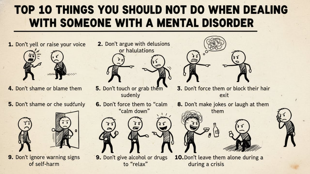 TOP 10 THINGS YOU SHOULD NOT DO WHEN DEALING WITH SOMEONE WITH A MENTAL DISORDER