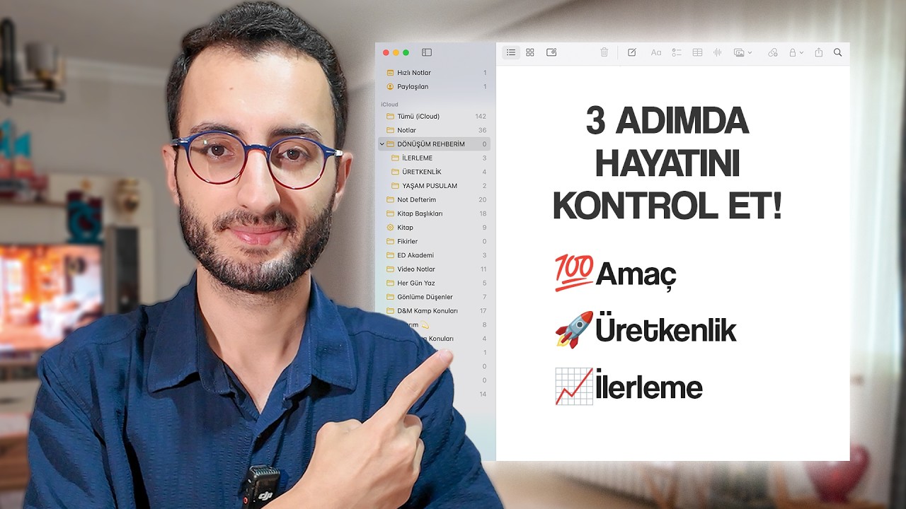 Hayatımı Değiştiren 3 Basamaklı Yaşam Sistemi: Amaç, Üretkenlik, İlerleme | Sadece Apple Notlar ile!