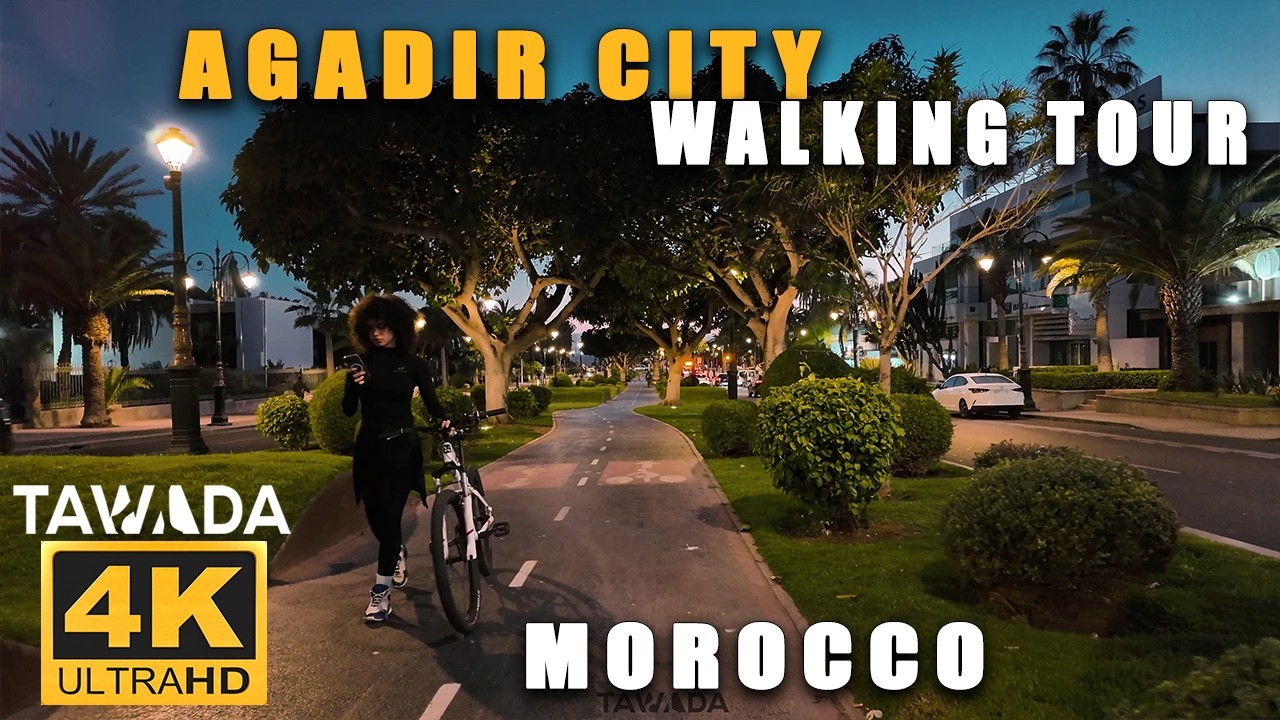 Agadir city walking tour 2025- Morocco 4K UHD