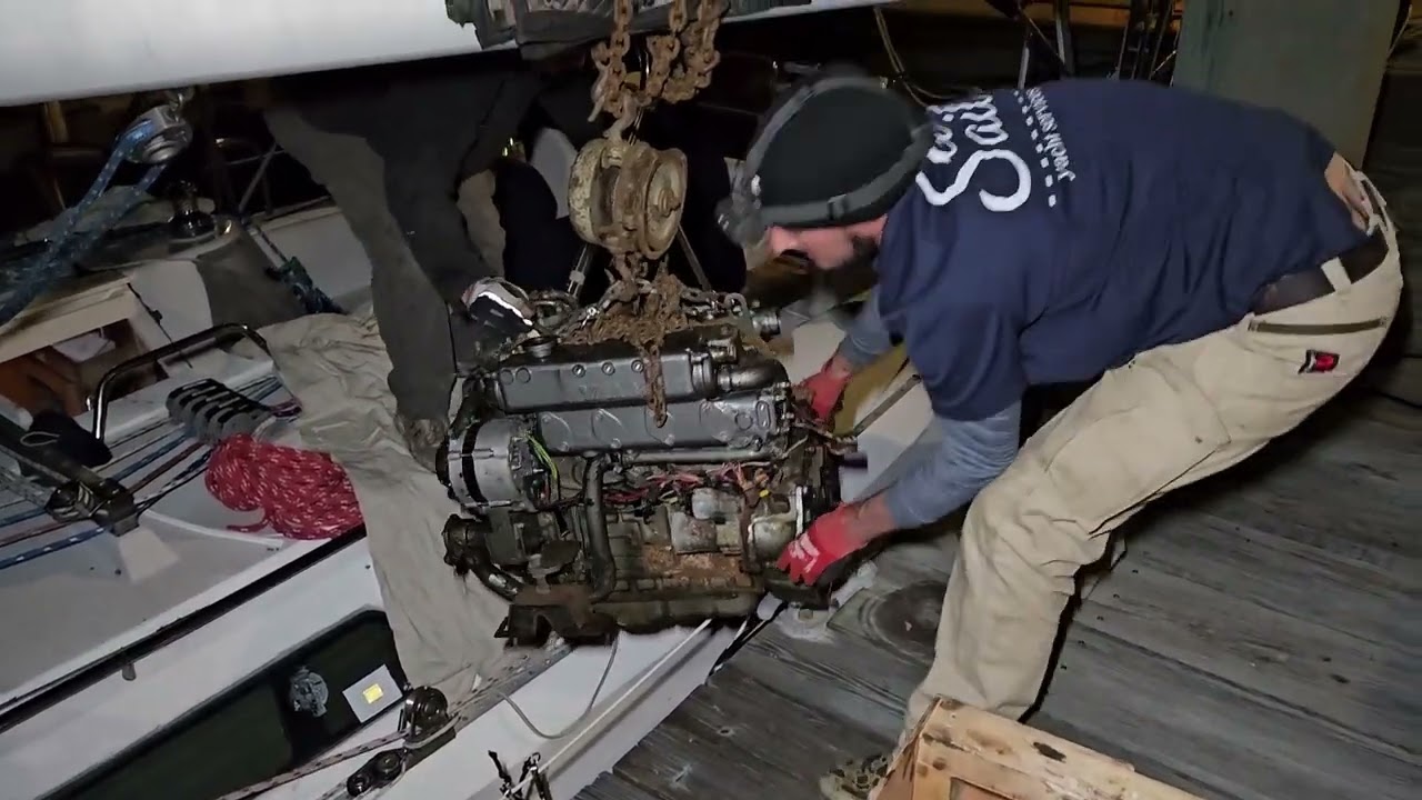 Removing Old Engine   Inserting New Engine