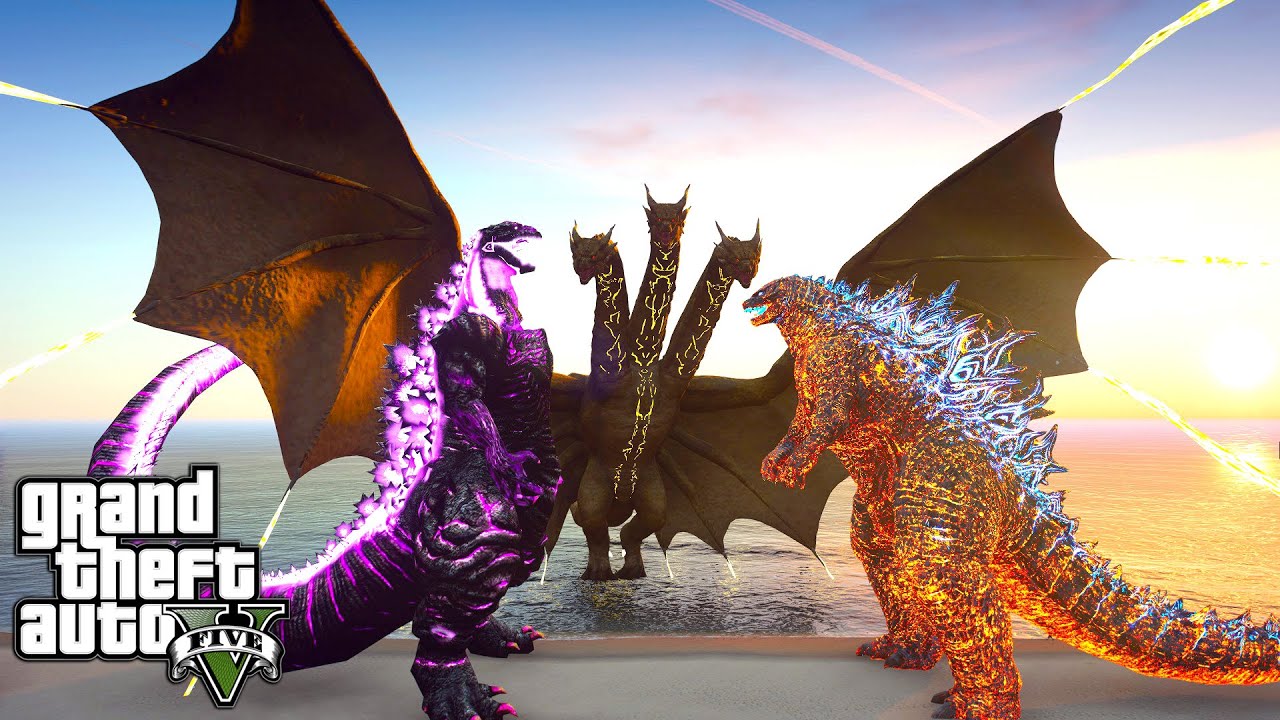Nuclear Godzilla Vs King Ghidorah , Shin Godzilla ( GTA V Mods )