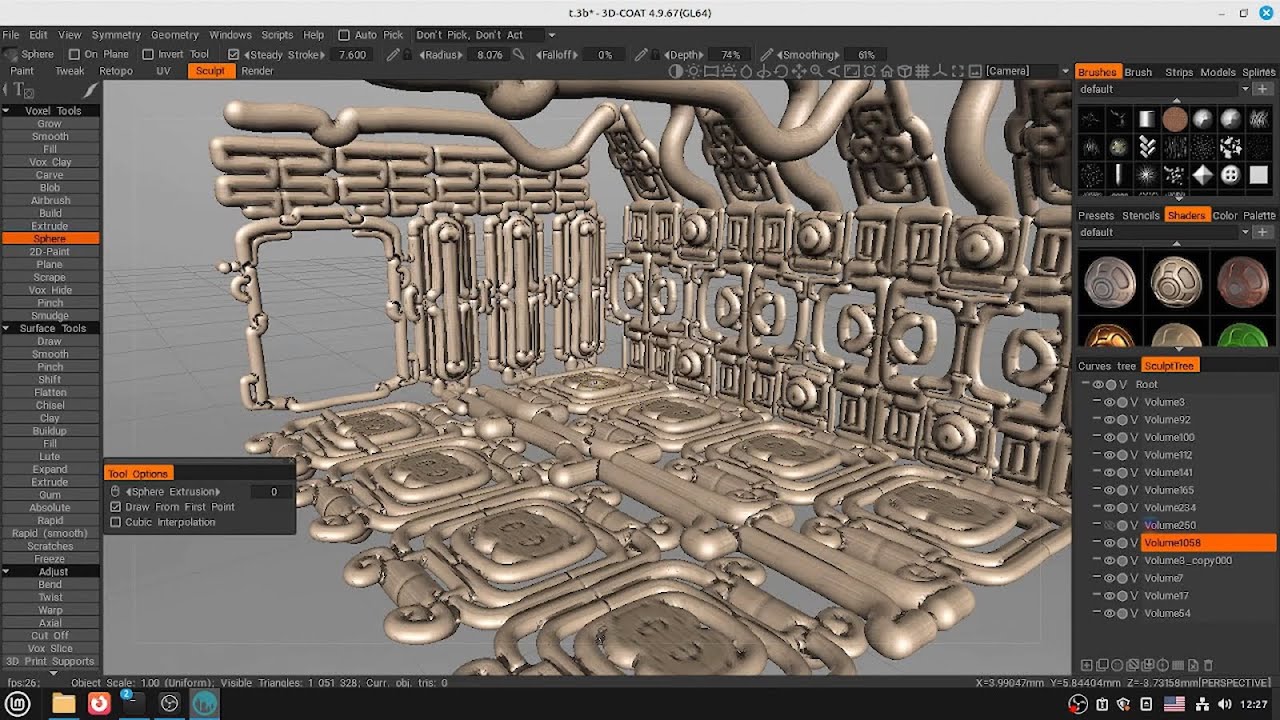 Sketching environment concept with 3d-coat