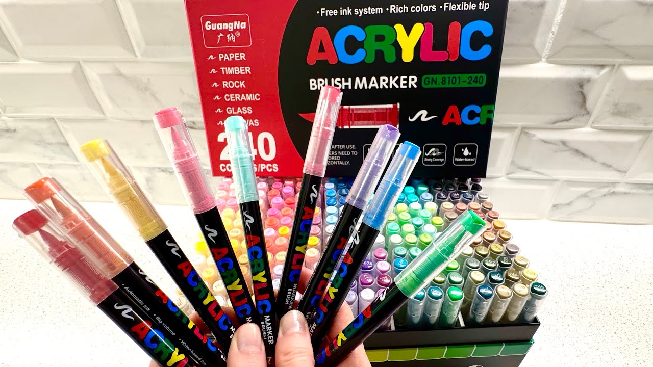 Organizing - Testing - Coloring | Guangna Acrylic Markers ✨ | Coloring ASMR