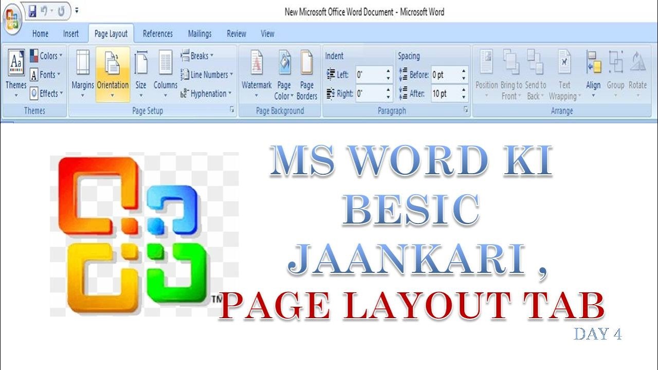 day 4 how to use page layout in ms office