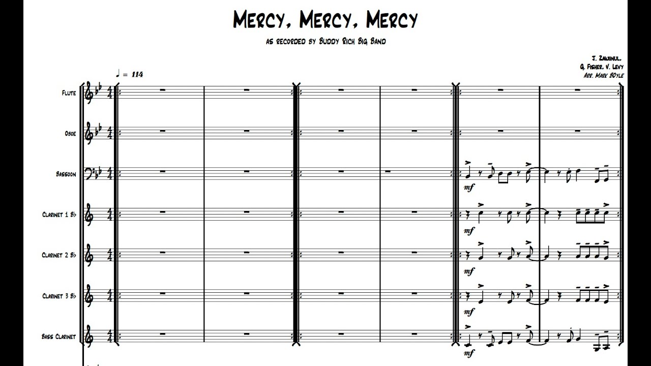 Mercy, Mercy, Mercy for Concert Band