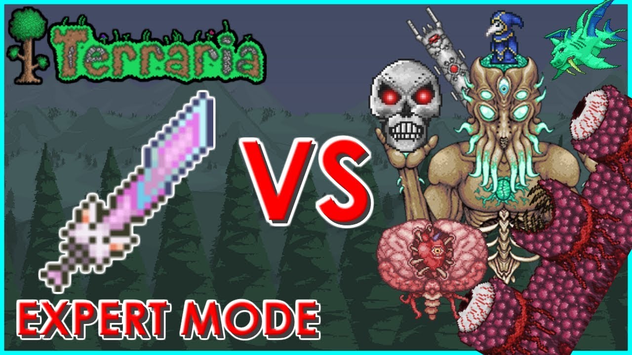Terraria - Meowmere vs All Bosses (Expert Mode)