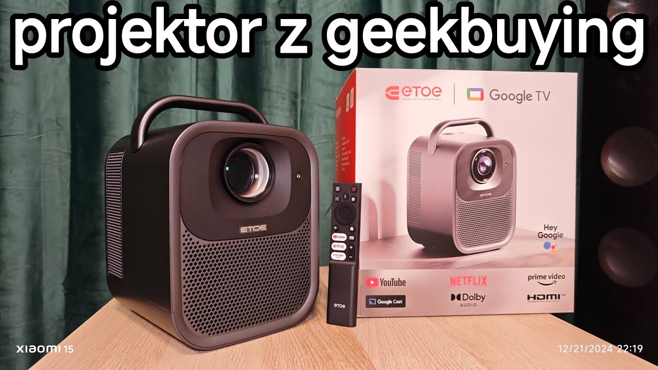 ETOE Seal Pro projektor 1000 ANSI Google TV, Dolby Audio certyfikowany natywny asystent Google 1080P