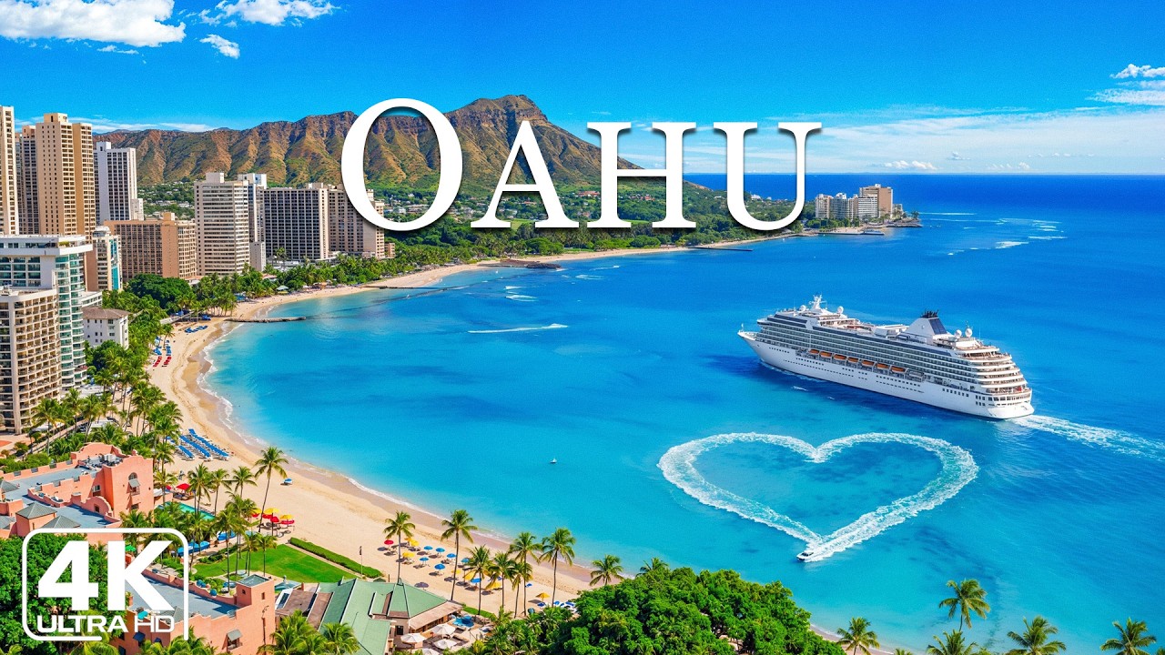 OAHU 4K DRONE FOOTAGE | Turquoise Shores and Lush Mountain Horizons