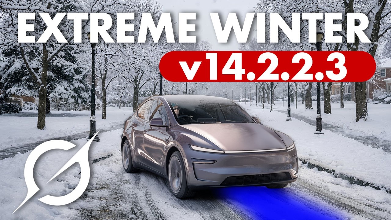 Tesla FSD v14.2.2.3 против солеразбрасывателя: тест в экстремальных зимних условиях.