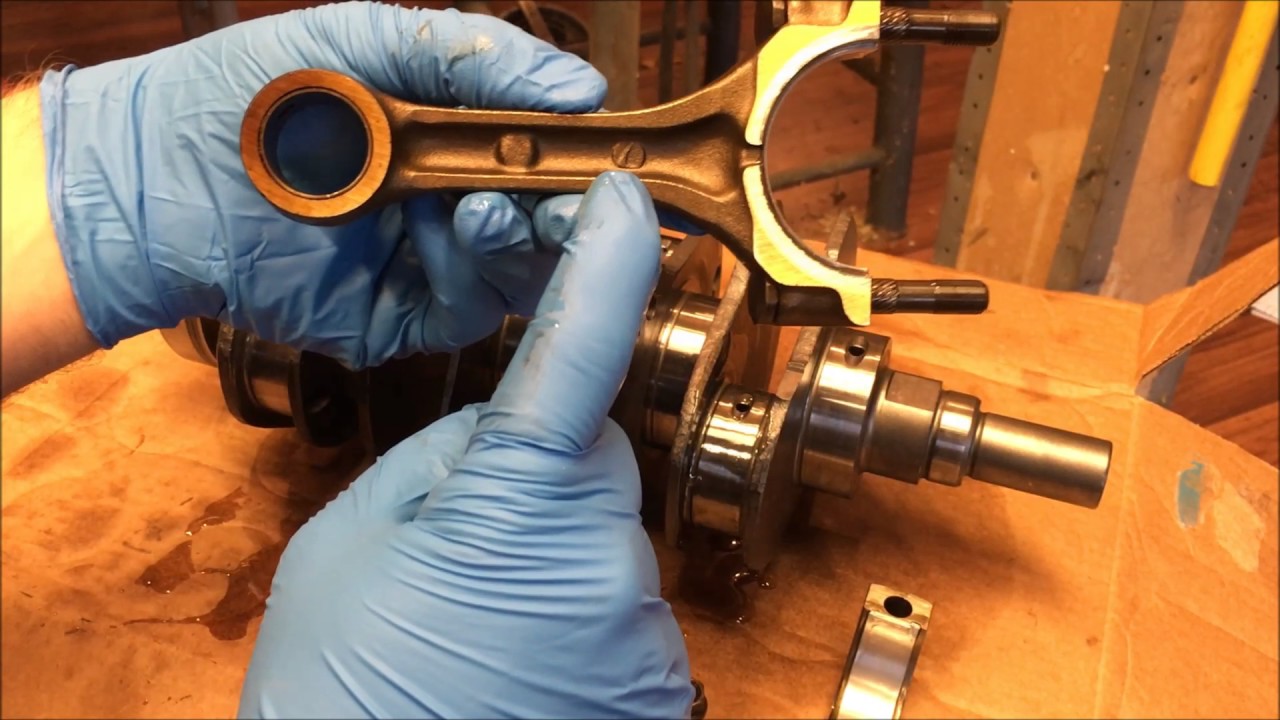installing rod bearing on a Subaru crankshaft