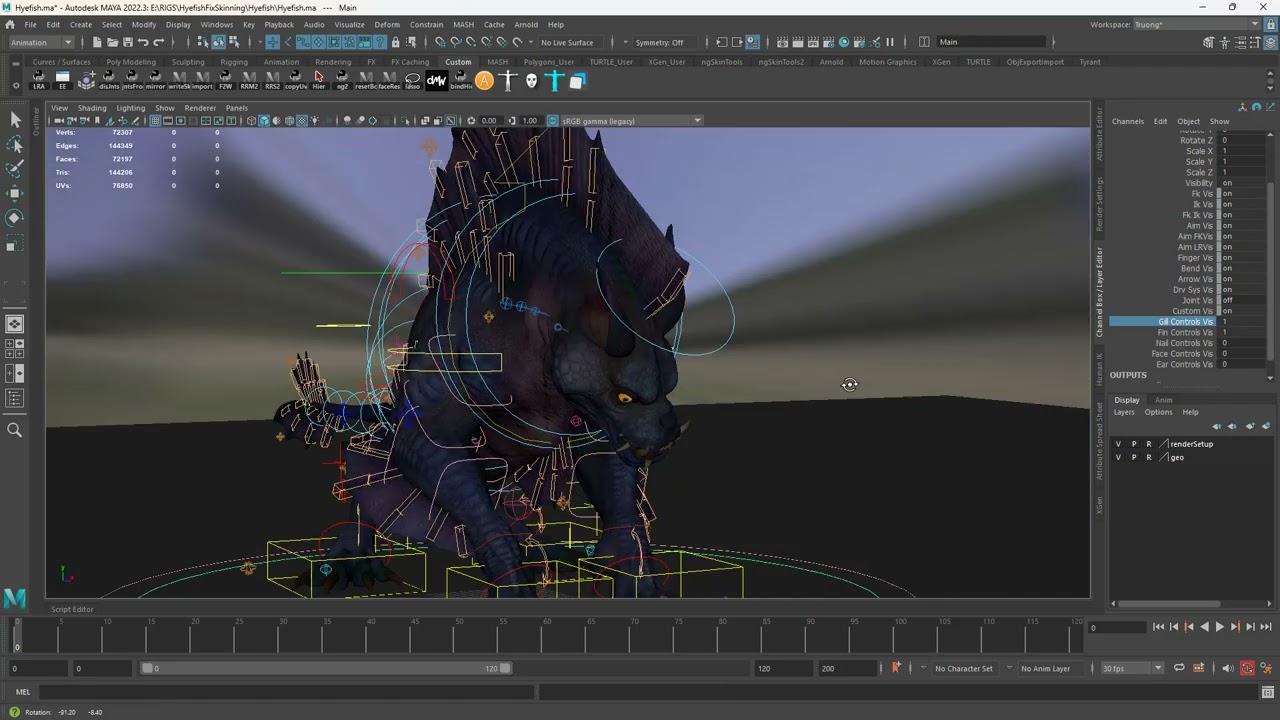 Hyefish Maya Rig updates