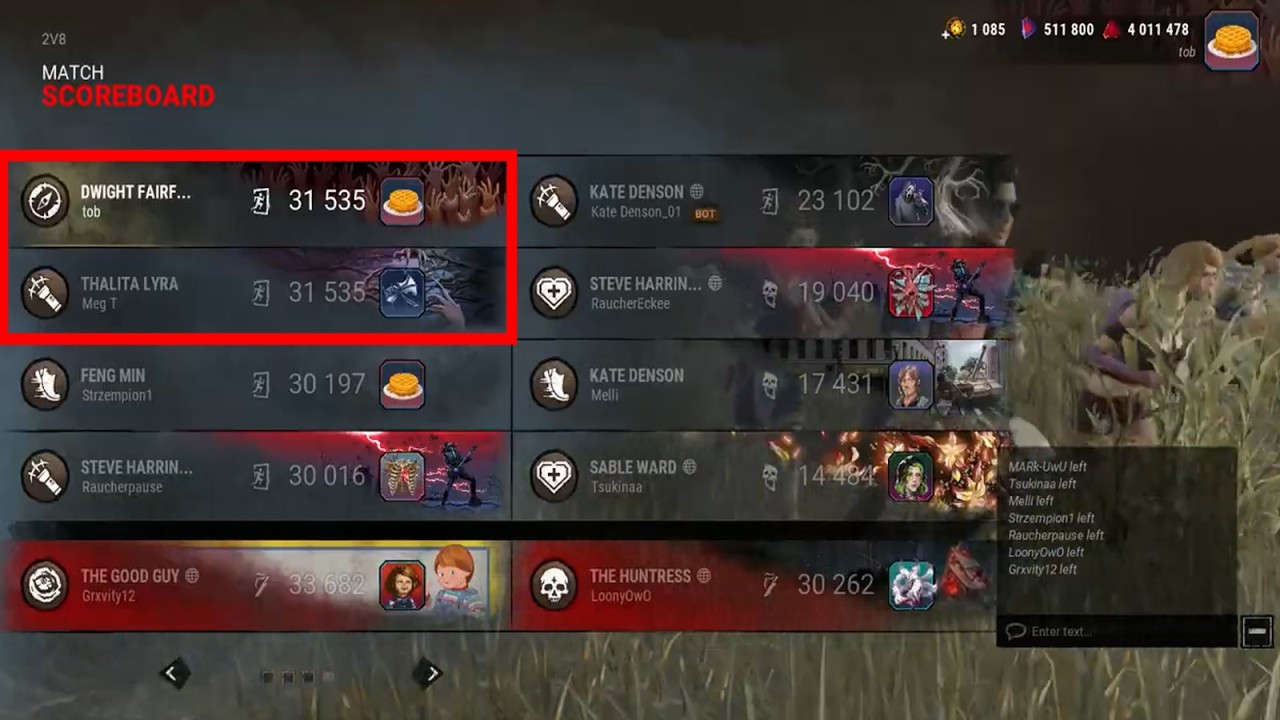 Scoring the exact same amount of Points in 2v8