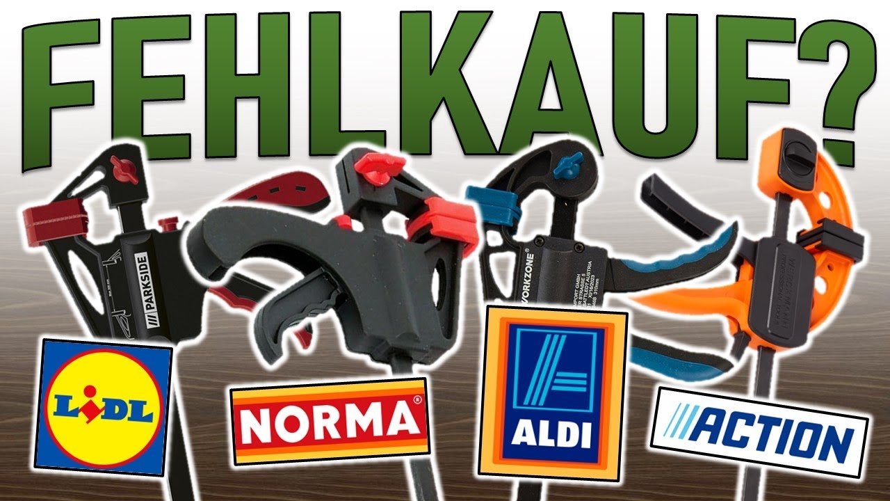 Günstige EINHANDZWINGEN vom DISCOUNTER im Vergleich (Aldi, Lidl, Norma, Action)