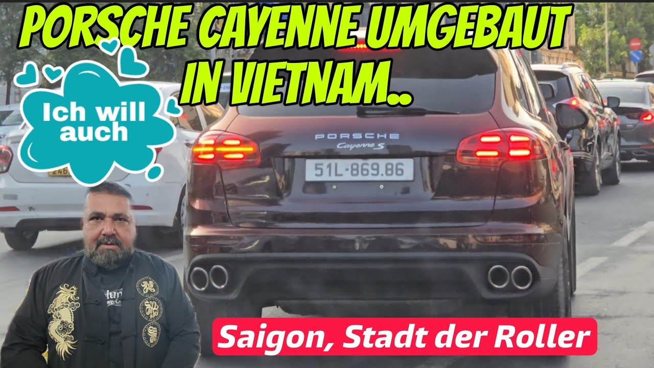 Porsche umbauen in Vietnam. Auto fahren echt unmöglich.