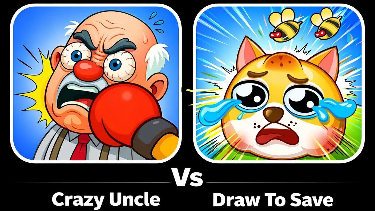 Crazy Uncle Vs Draw To Save - Up To Max Level SpeedRun Gameplay Walkthrough 
