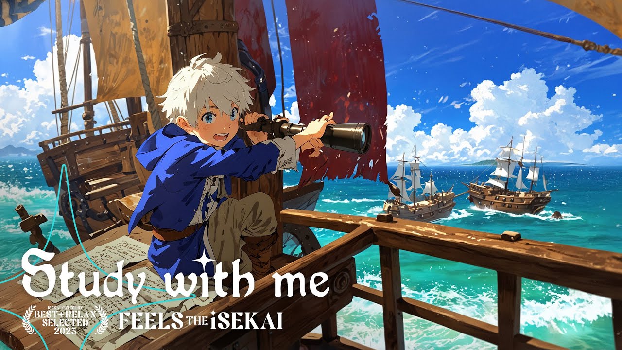 🎧 Isekai Study With Me 📖✍️ Journey Into the Unknown | Cozy Ocean and Wind Ambience 🌊⛵✨