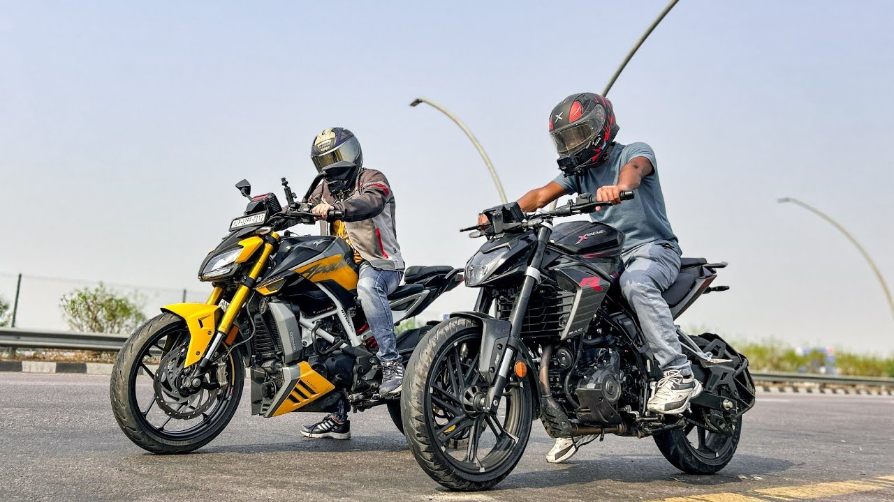 2025 HERO XTREME 250R..VS..TVS APACHE RTR310!! DRAG RACE 💥SHOKING RESULT 😱