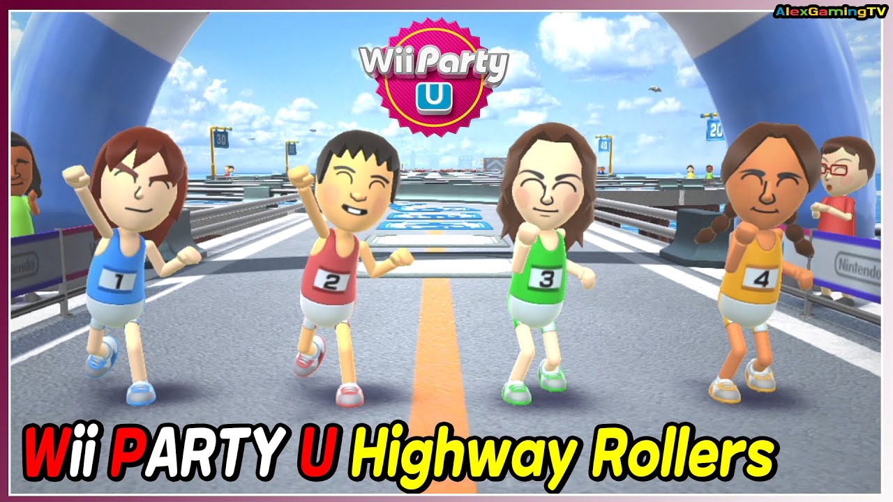 Wii Party U - Highway Rollers (Brick vs Sho vs Maria vs Yuriko) Standard CPU | AlexgamingTV