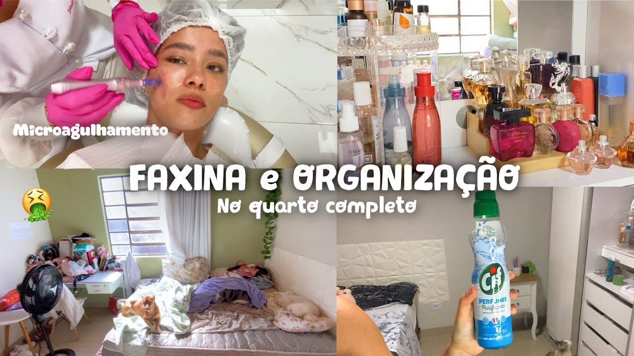 Faxina no meu quarto - Organização completa 🧹 Penteadeira, guarda roupa e escrivaninha