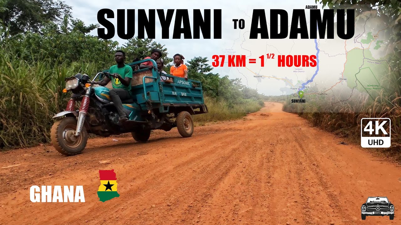 Sunyani To Adamu Badu Road Travel via Abronye and Bofourkrom in Ghana 4K