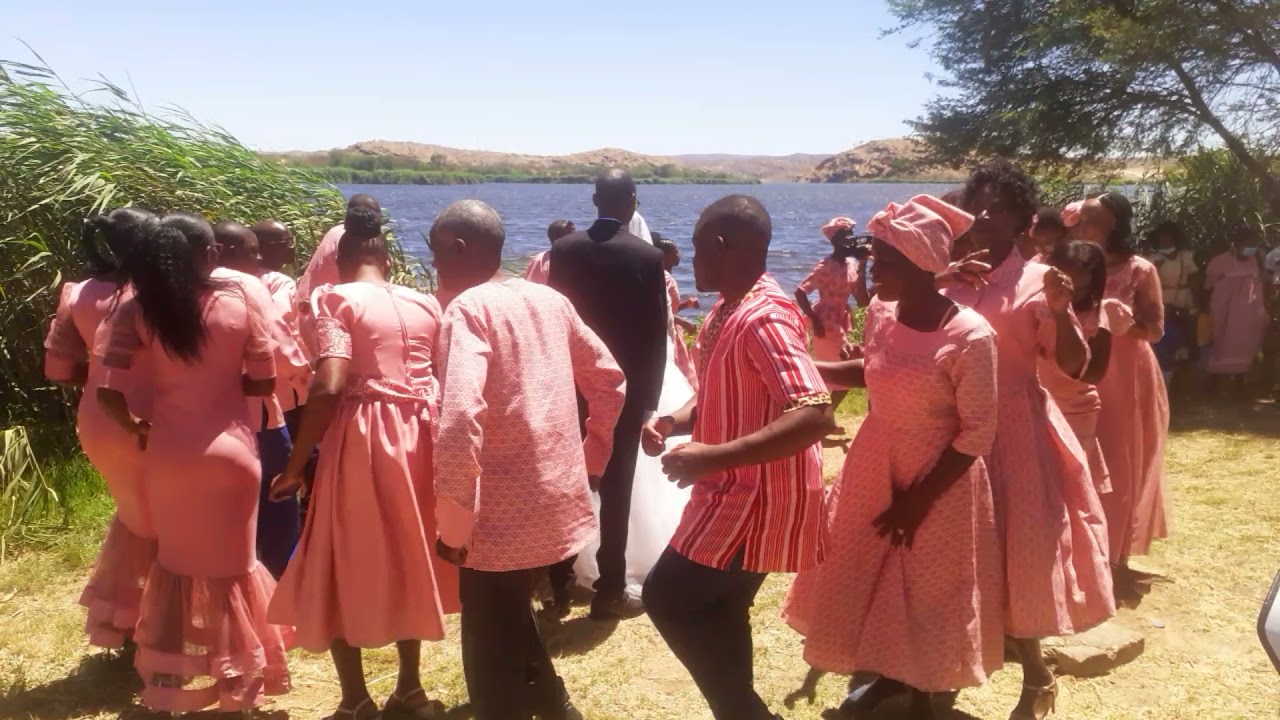 Monica Gabriel and Matthew Sheelongo at Gorreangab Dam with the maids
