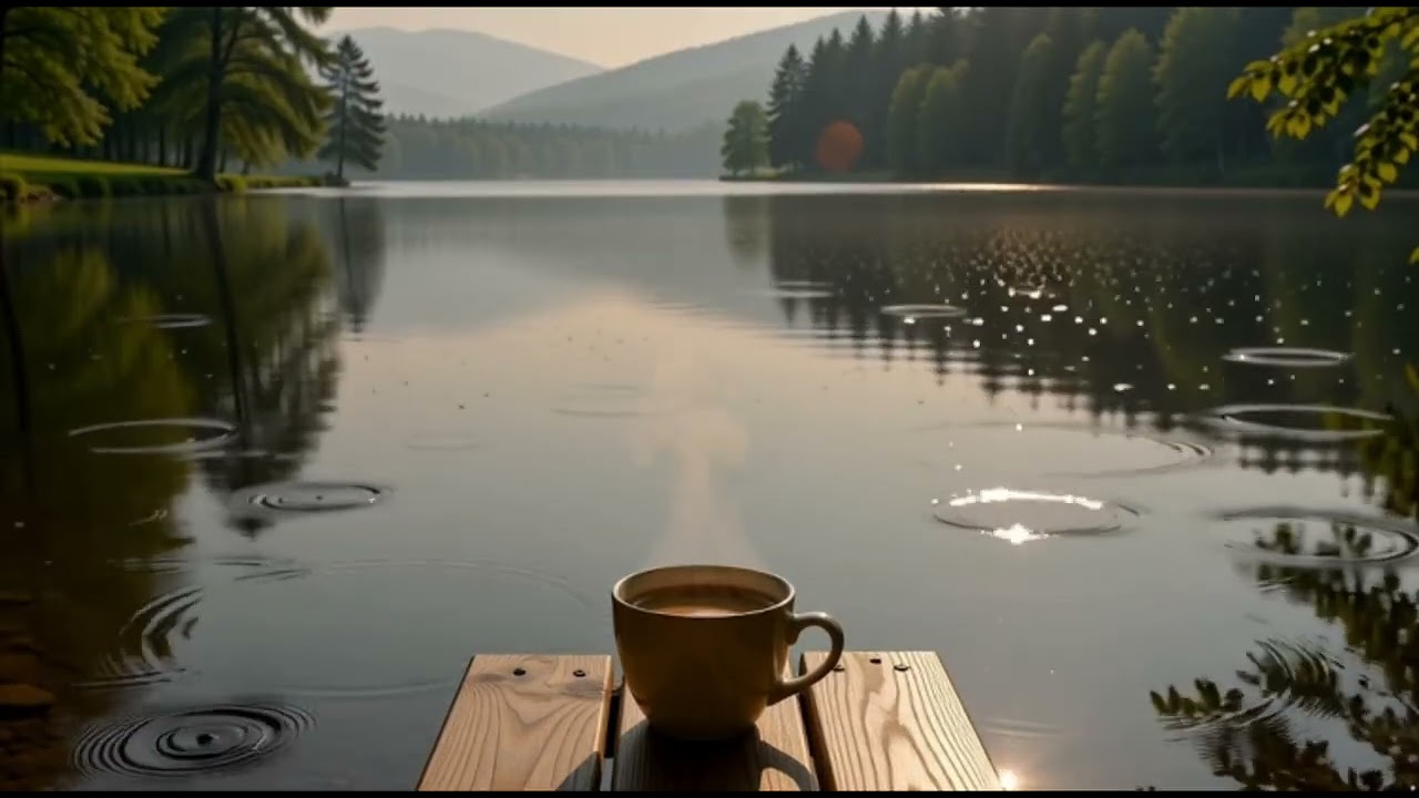 Happy Morning Jazz at the Lake ☀️ Relaxing Coffee & Water Sounds for Good Mood
