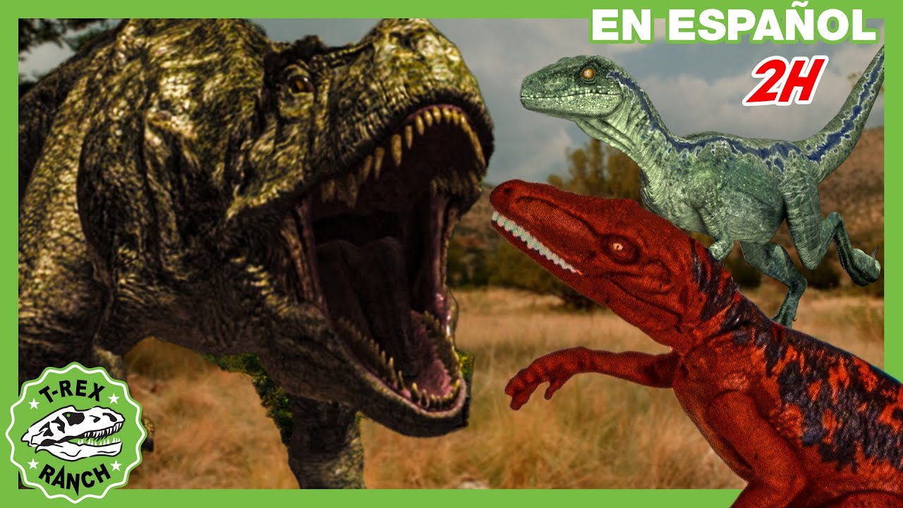 ¡Pelea de dinosaurios! T-Rex Gigante y Juguetes Sorpresa | Video de JUGUETES SORPRESAS para niños