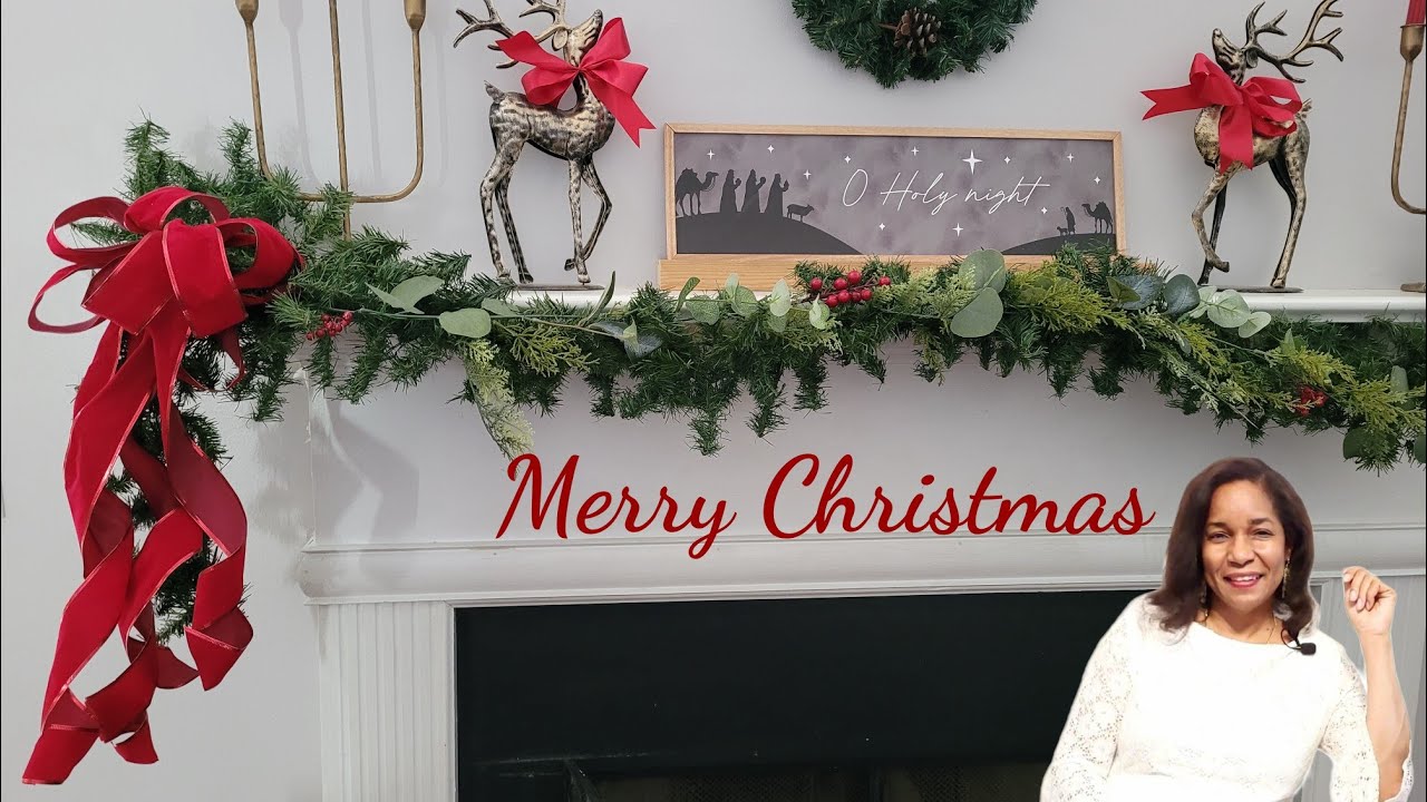 Украсьте элегантный традиционный рождественский камин #christmasmantle