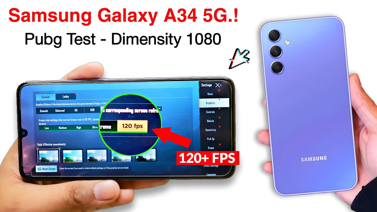 Samsung Galaxy A34 5G Pubg Test! Graphics Test!🔥