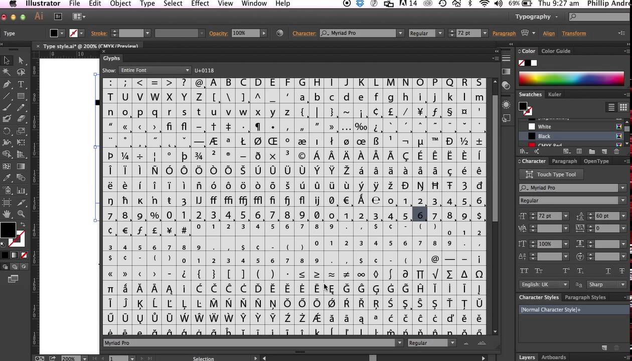 Typography Glyphs