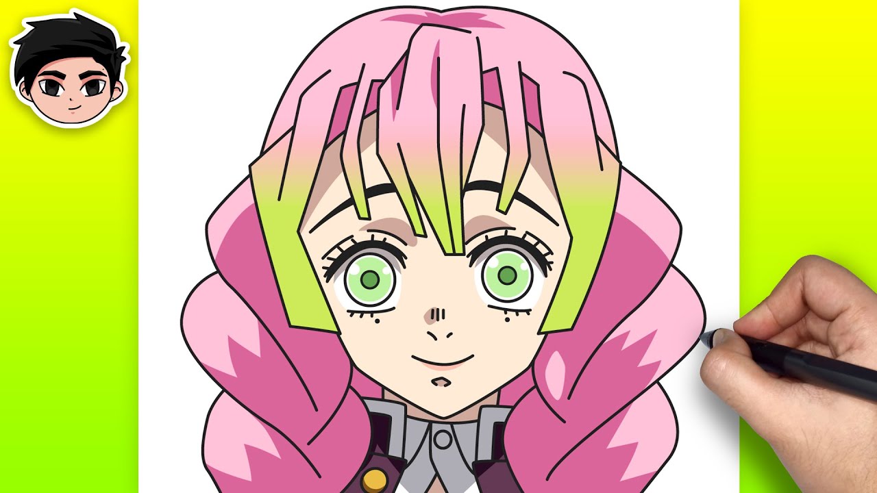 How to Draw MITSURI KANROJI from Demon Slayer | Easy Step-by-Step