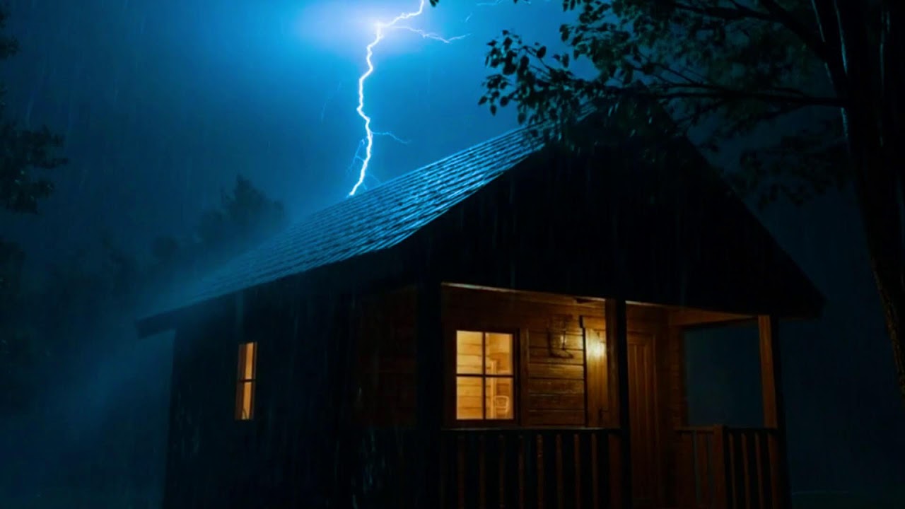 Soothing Heavy Rain & Thunder on Tin Roof 🌧️ Perfect Sleep Sound • Insomnia & Stress Relief