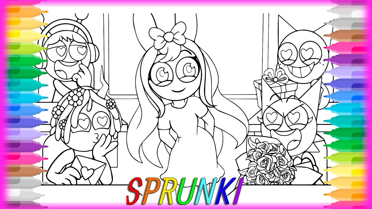 Incredibox SPRUNKI Coloring Pages - PINKI HAS GROWN UP | Satisfying Coloring SPRUNKI characters