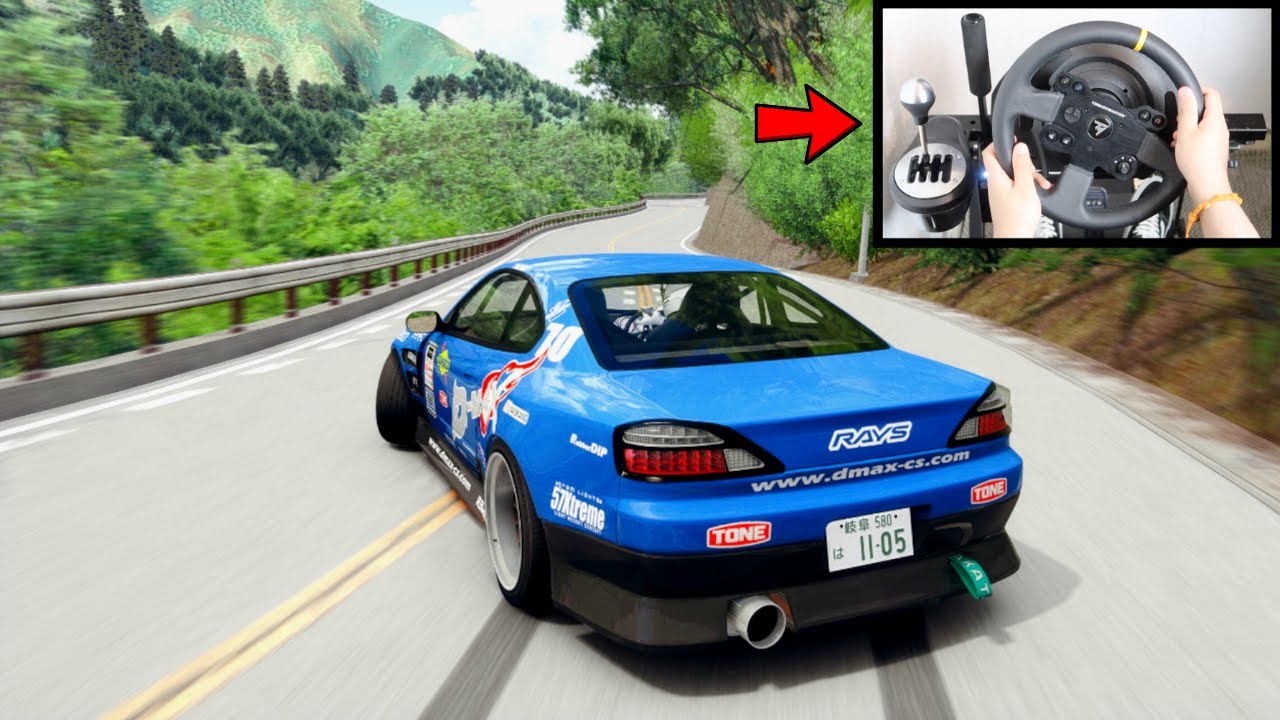 Assetto Corsa Touge Drifting Nissan S15 (Steering Wheel + Shifter) Gameplay
