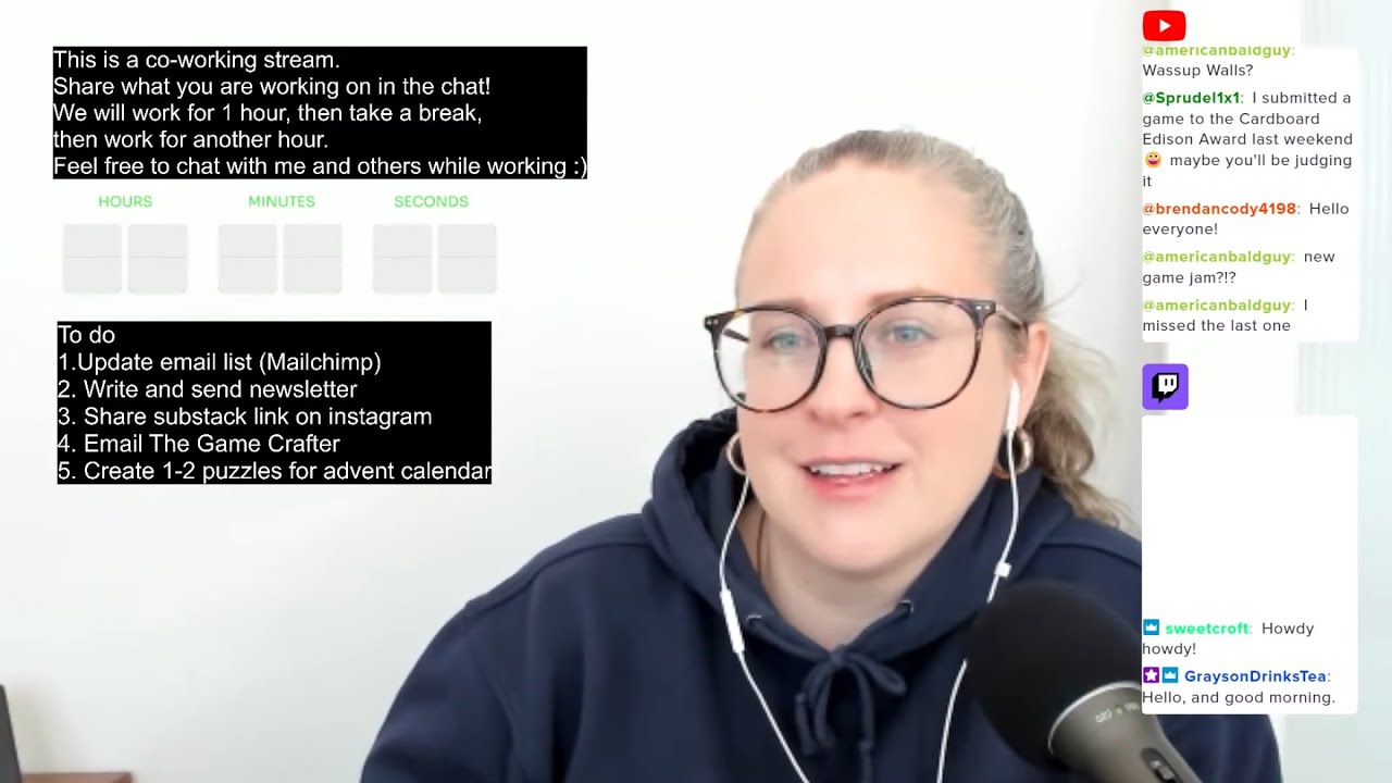 Co-working stream: Come get things done with me!