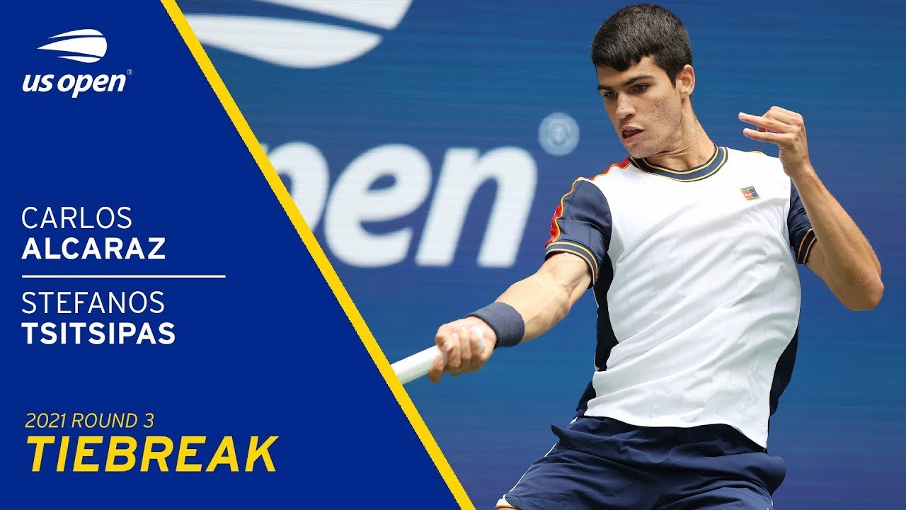 Carlos Alcaraz vs Stefanos Tsitsipas Tiebreak | 2021 US Open Round 3