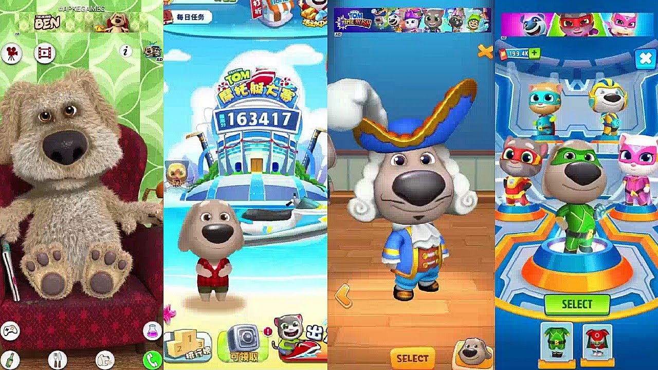 My Talking Ben vs Talking Tom Hero Dash vs Talking Tom Jetski 3 vs Talking Tom Gold Run 2