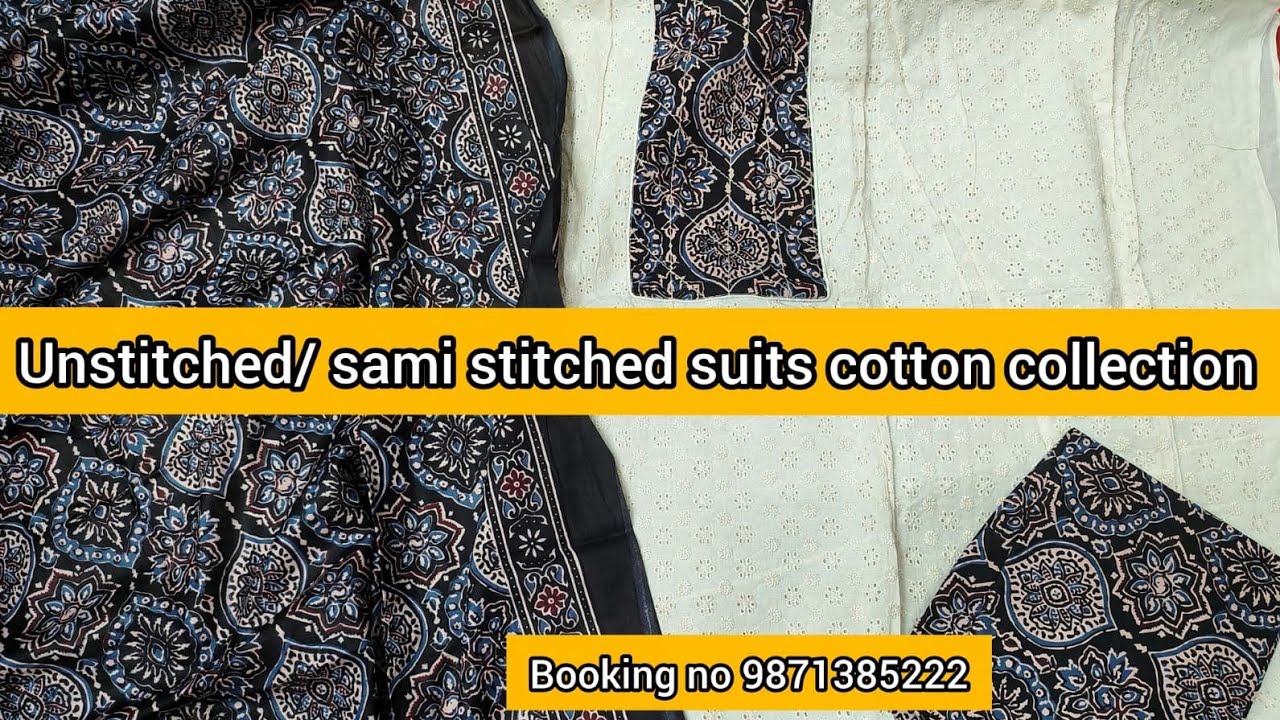 unstitched cotton suits collection Booking no 9871385222