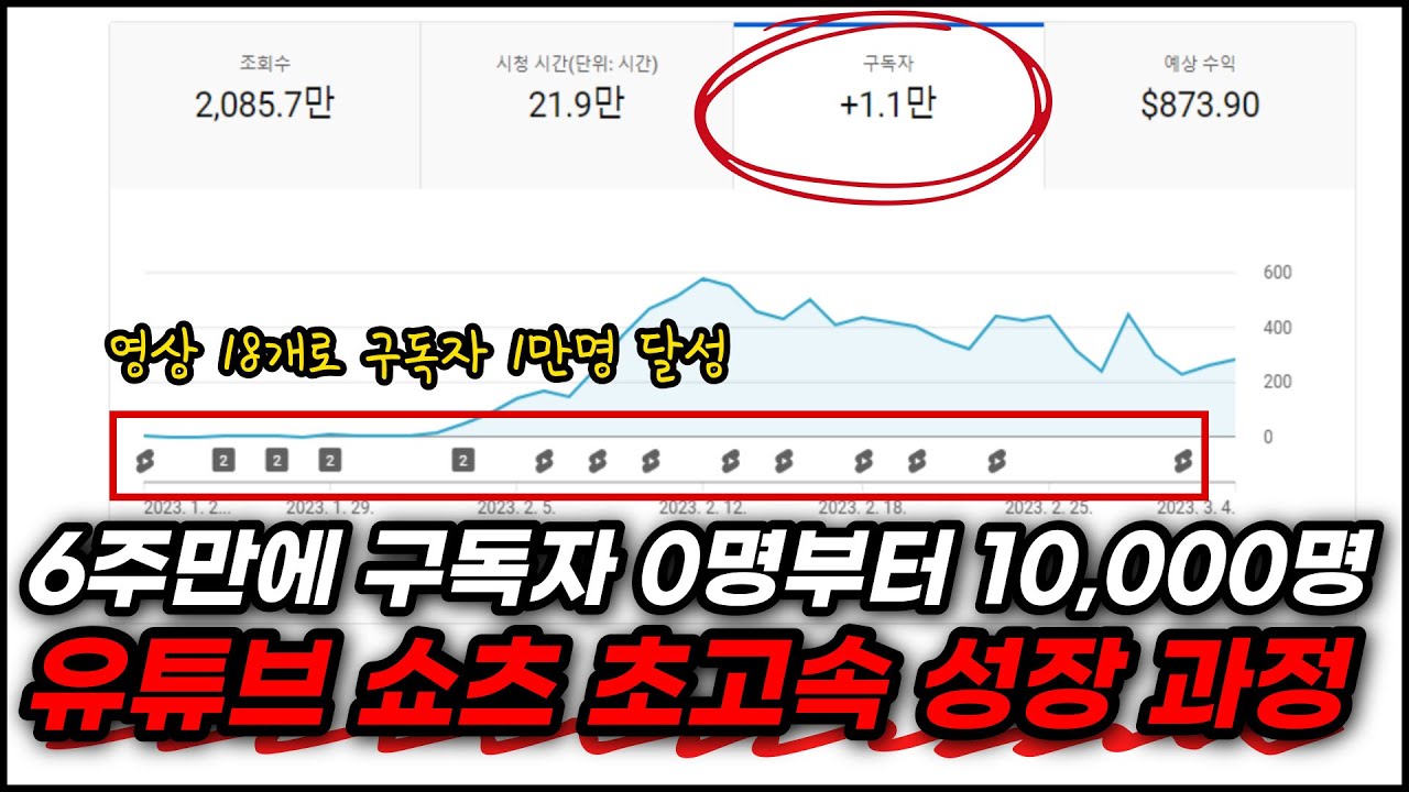 유튜브 쇼츠 6주 만에 1만 구독자 초고속 성장과정 공개합니다