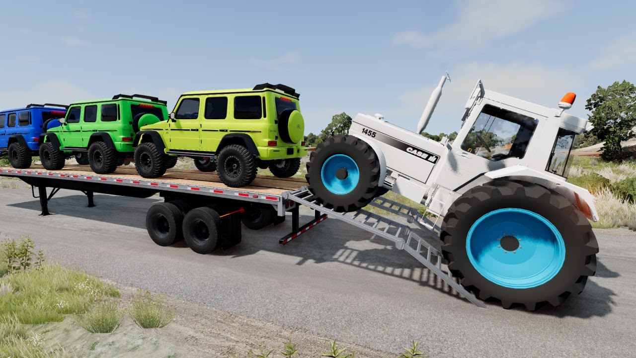 Flatbed Truck McQueen | Truck Transport – Pothole vs Car Crash – BeamNG.drive