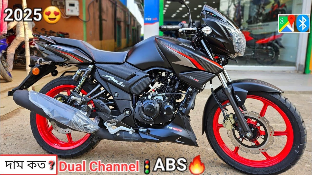 Finally নতুন🔥2025 Dual Channel ABS TVS Apache RTR 160 2v Racing 🏁 Black Colour with UPGRADE