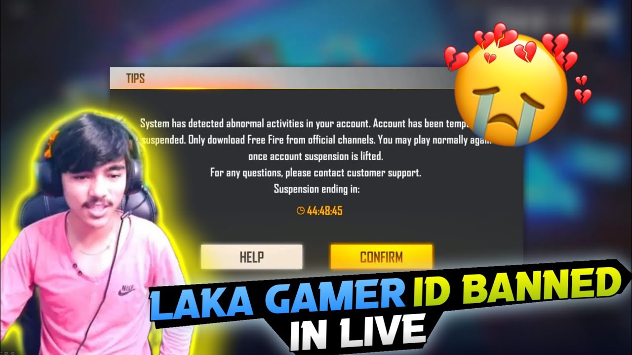LAKA GAMER V BADGE ID BANNED AGAIN😭 IN LIVE STREAM😭