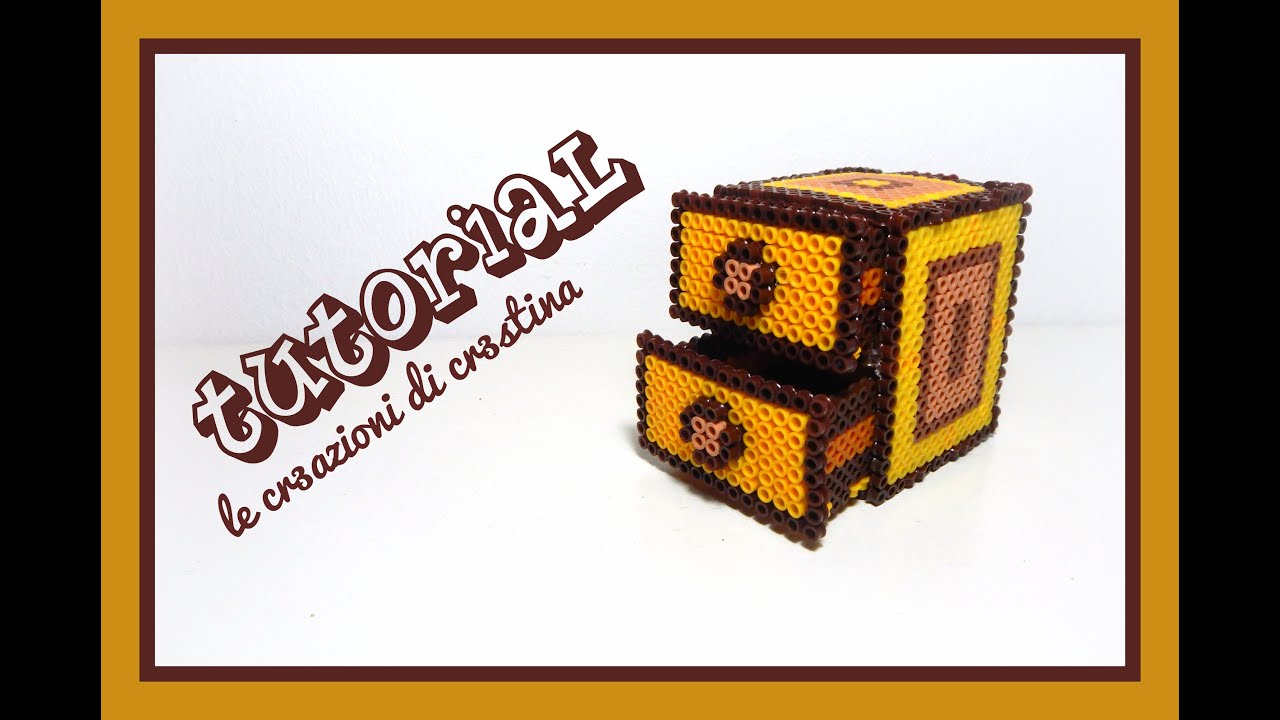 Tutorial Mobiletto/Cassettiera 3D con Hama Beads MIDI - www.perlinedastirare.it