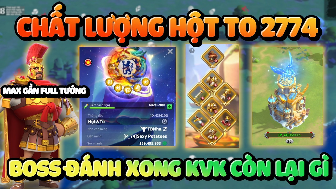 Siêu Tanker Vua 2774 Với Dàn Tướng Khủng 9 Set Đồ Tank Cho Anh Em Lên Đánh Rise of Kingdoms