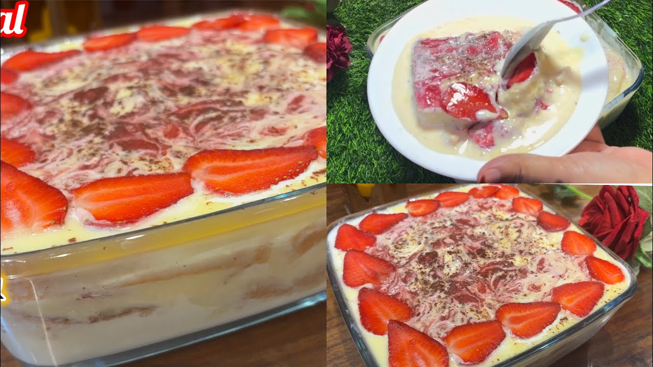 Ramzan Special Easy Quick Dessert Recipe | Eid Special 🍓Strawberry Delight | Bread Custard  Recipe