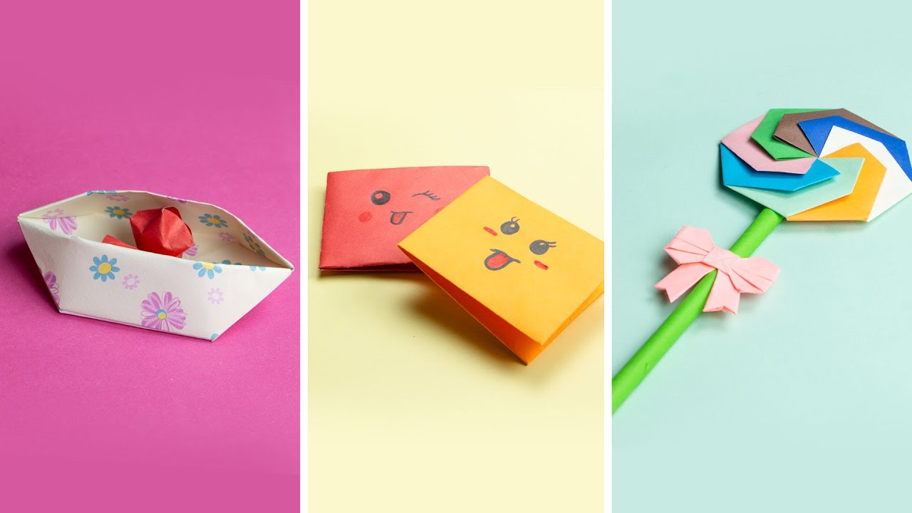 Paper Crafts for Kids | DIY Mini Organizer Origami Wallet and Origami Candy Tutorial by 92 Crafts