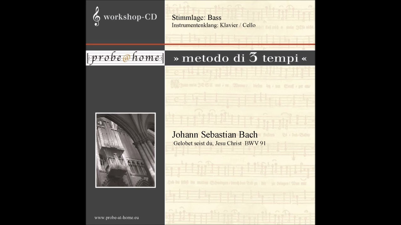 Gelobet seist du, Jesu Christ - BWV 91 - Bach - Basso - Bass - Kl-Cello - T1