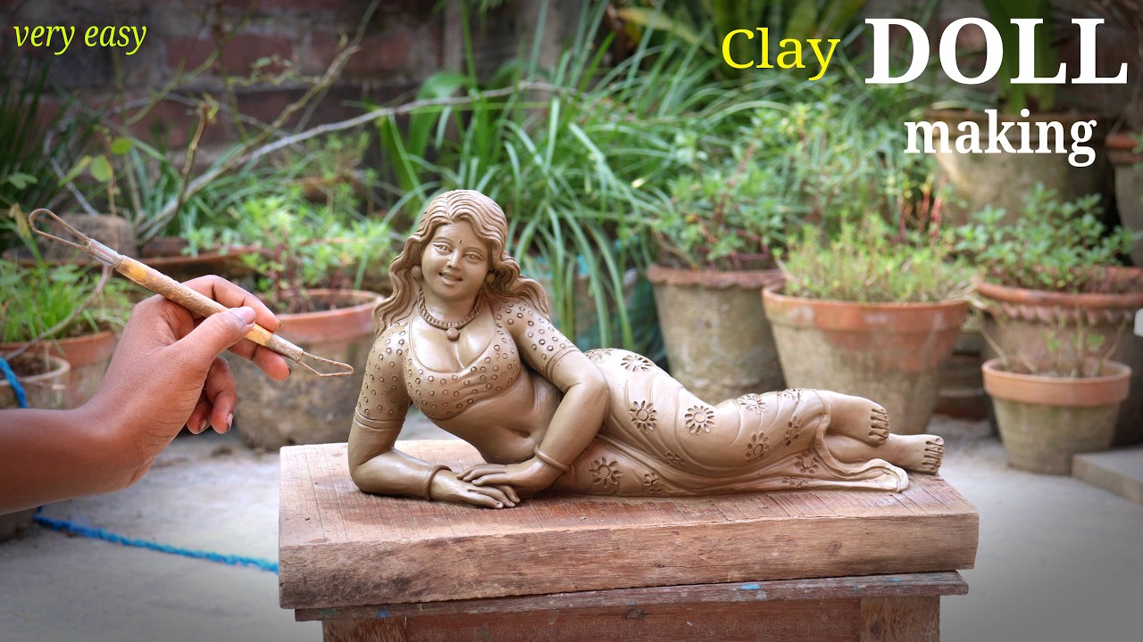 Making a beautiful clay doll step by step | clay art