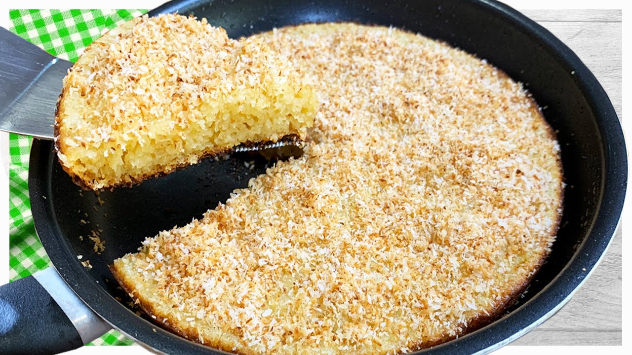 Вкуснейший обжаренный во фритюре кокосовый торт - Без муки и масла - Быстро и здоровый
