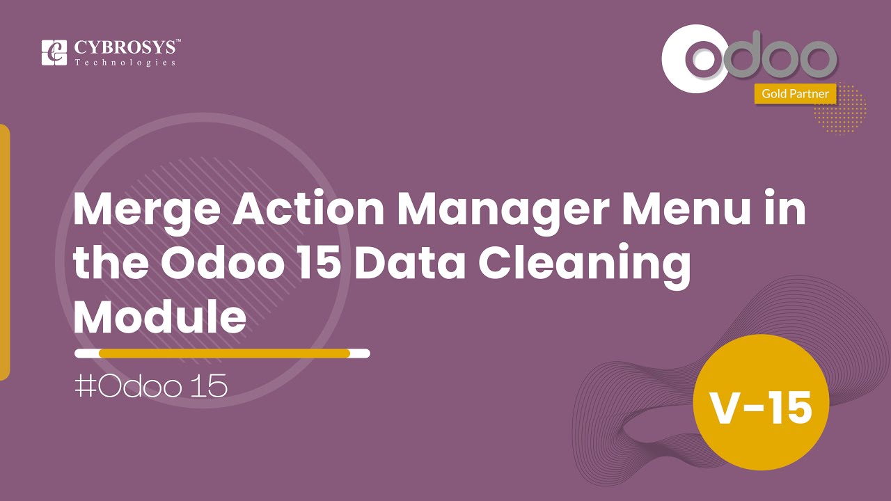 Merge Action Manager Menu in the Odoo 15 Data Cleaning Module | Odoo Functional Videos